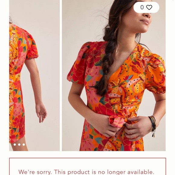 FARM RIO GORGEOUS MARBELLA COTTON WRAP MINI DRESS ORANGE/YELLOW MINT COND SZ M - Picture 2 of 8